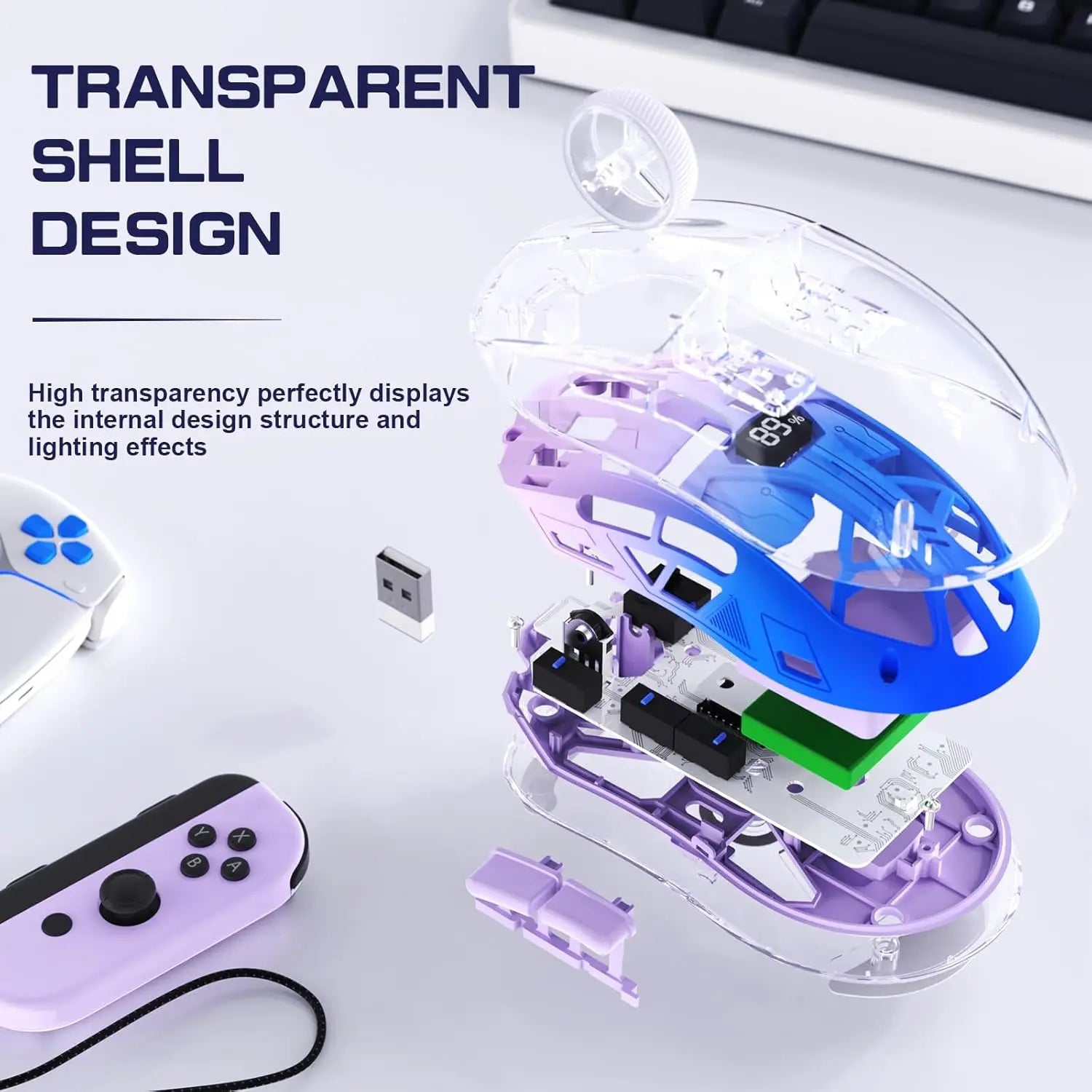A2 Transparent RGB Gaming Mouse