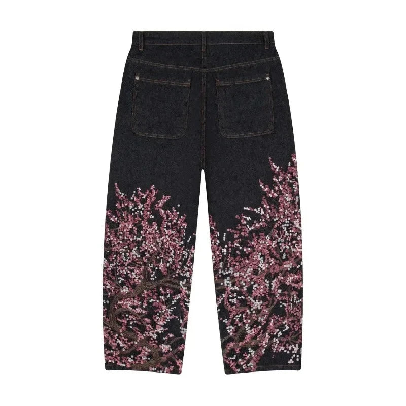 Y2K Cherry Blossom Baggy Jeans