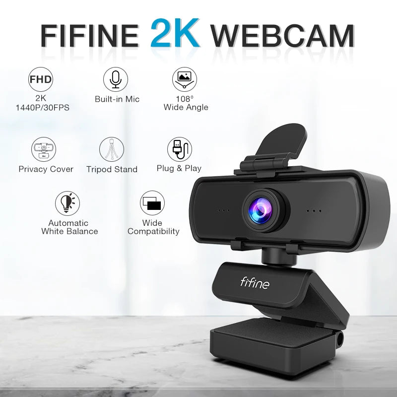 FIFINE 1440p HD Webcam K420