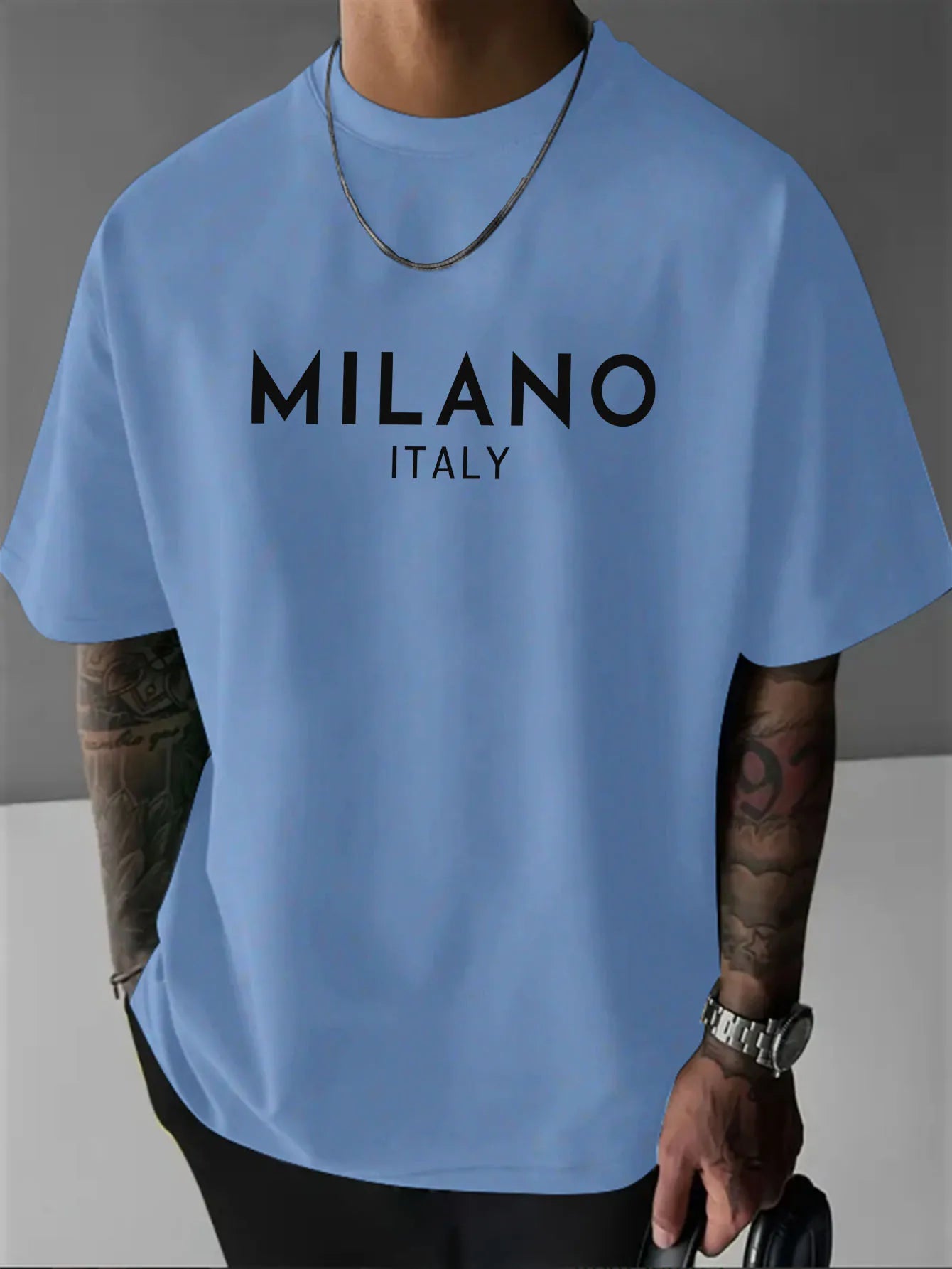 Milan Letter Print Cotton Tee