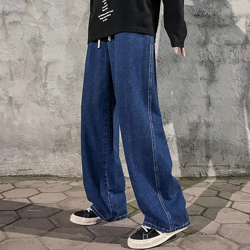 Korean-Style Wide Leg Street Jeans