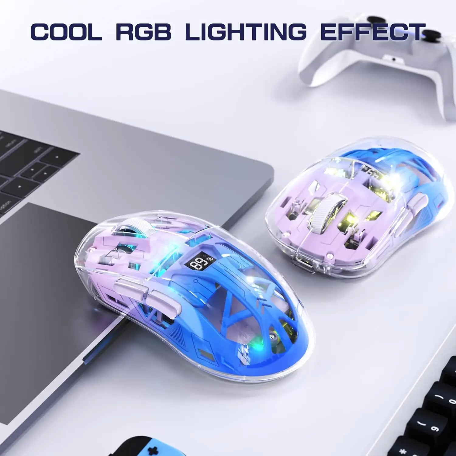 A2 Transparent RGB Gaming Mouse