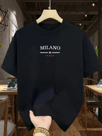 Milan Letter Print Cotton Tee