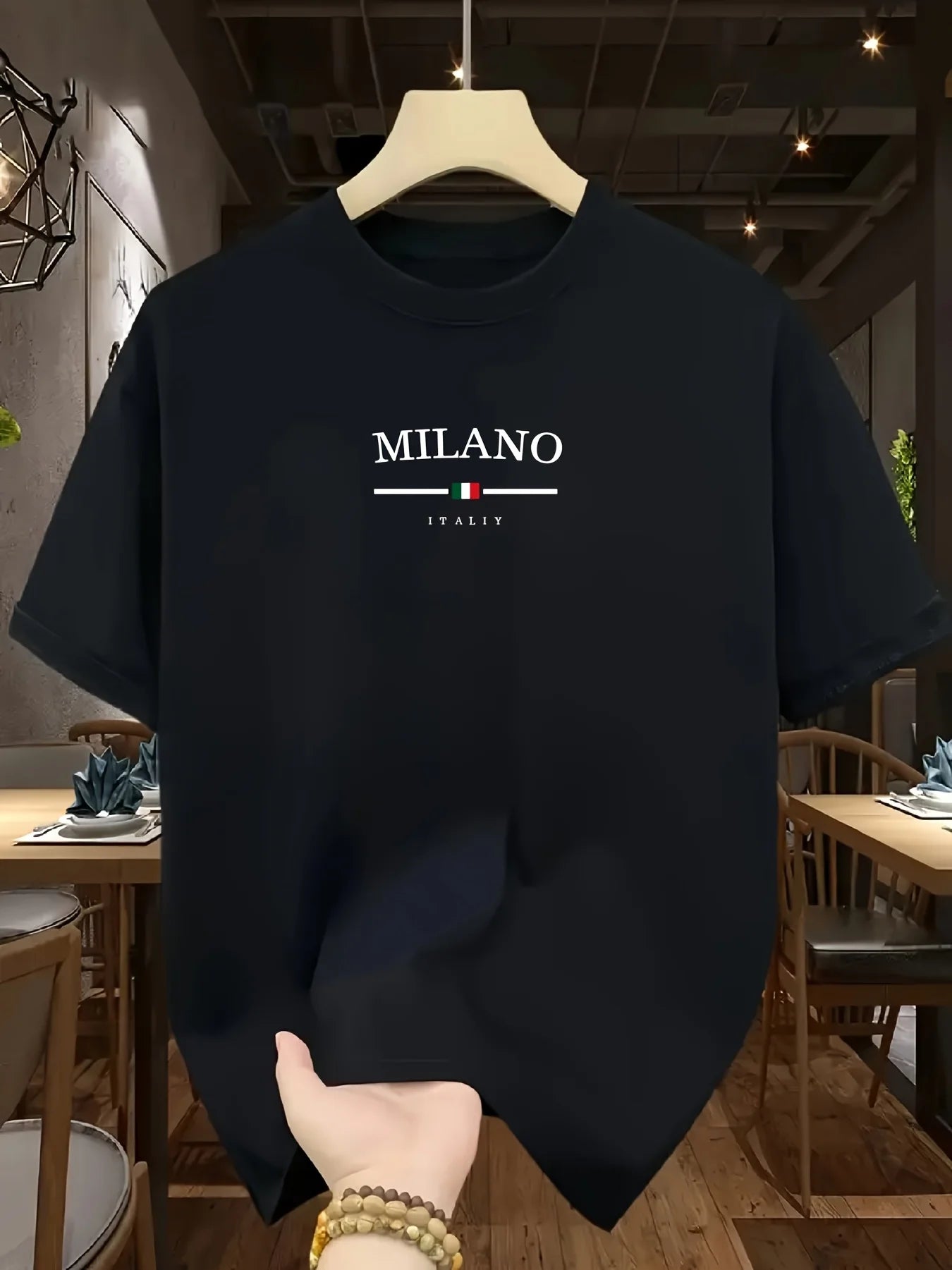 Milan Letter Print Cotton Tee