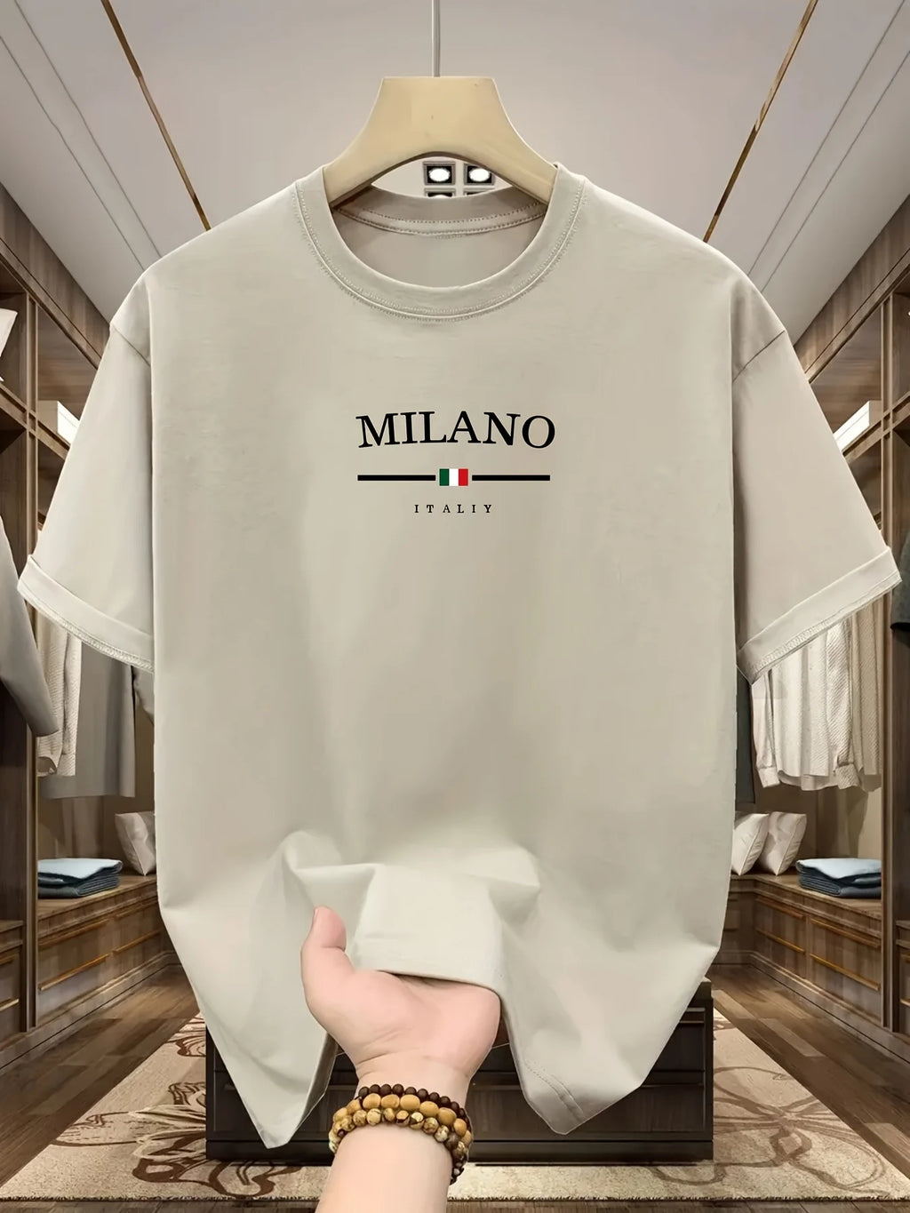 Milan Letter Print Cotton Tee