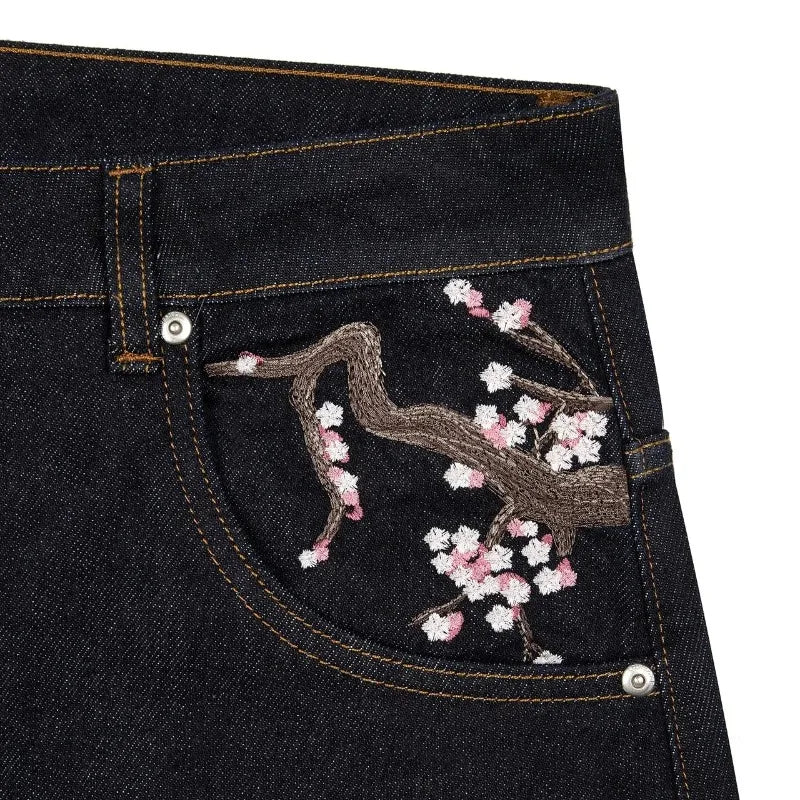 Y2K Cherry Blossom Baggy Jeans