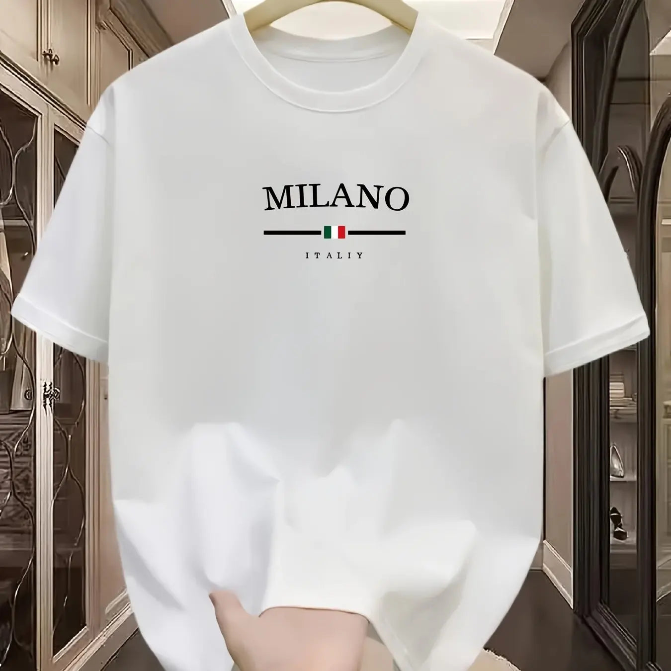 Milan Letter Print Cotton Tee