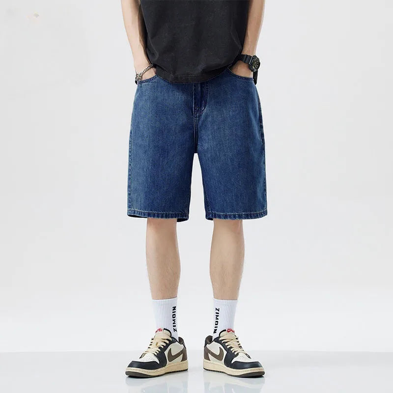 Korean-Style Wide Leg Denim Shorts