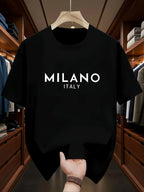 Milan Letter Print Cotton Tee