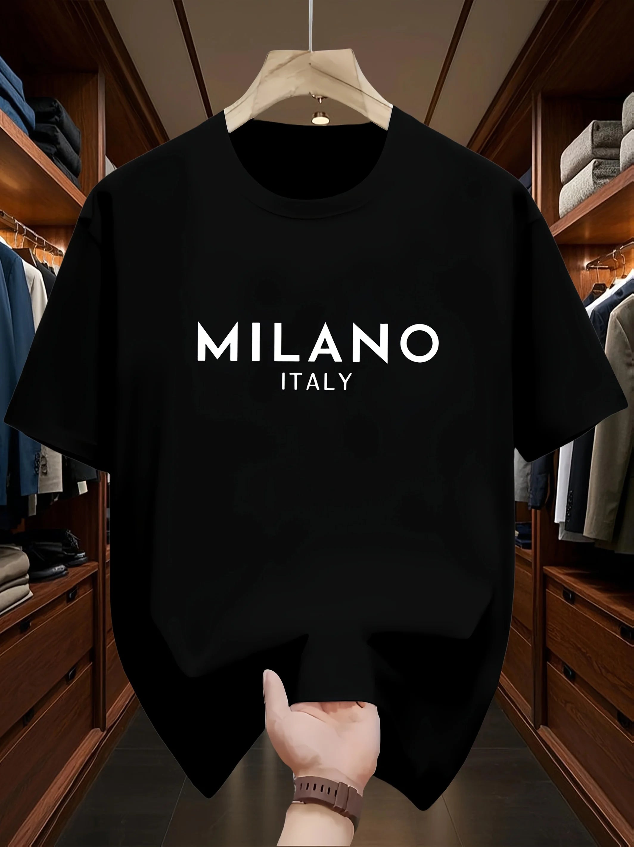 Milan Letter Print Cotton Tee