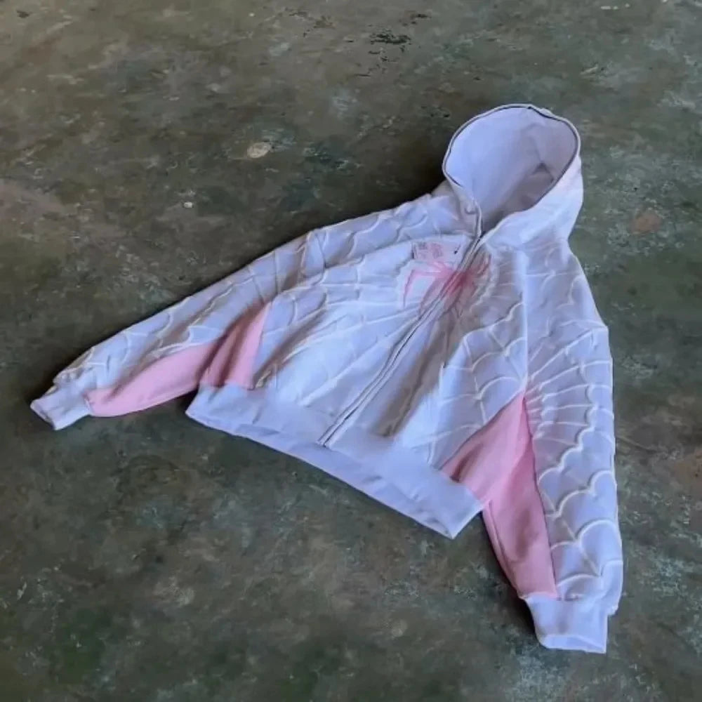 Y2K Gothic Spider Zip Hoodie