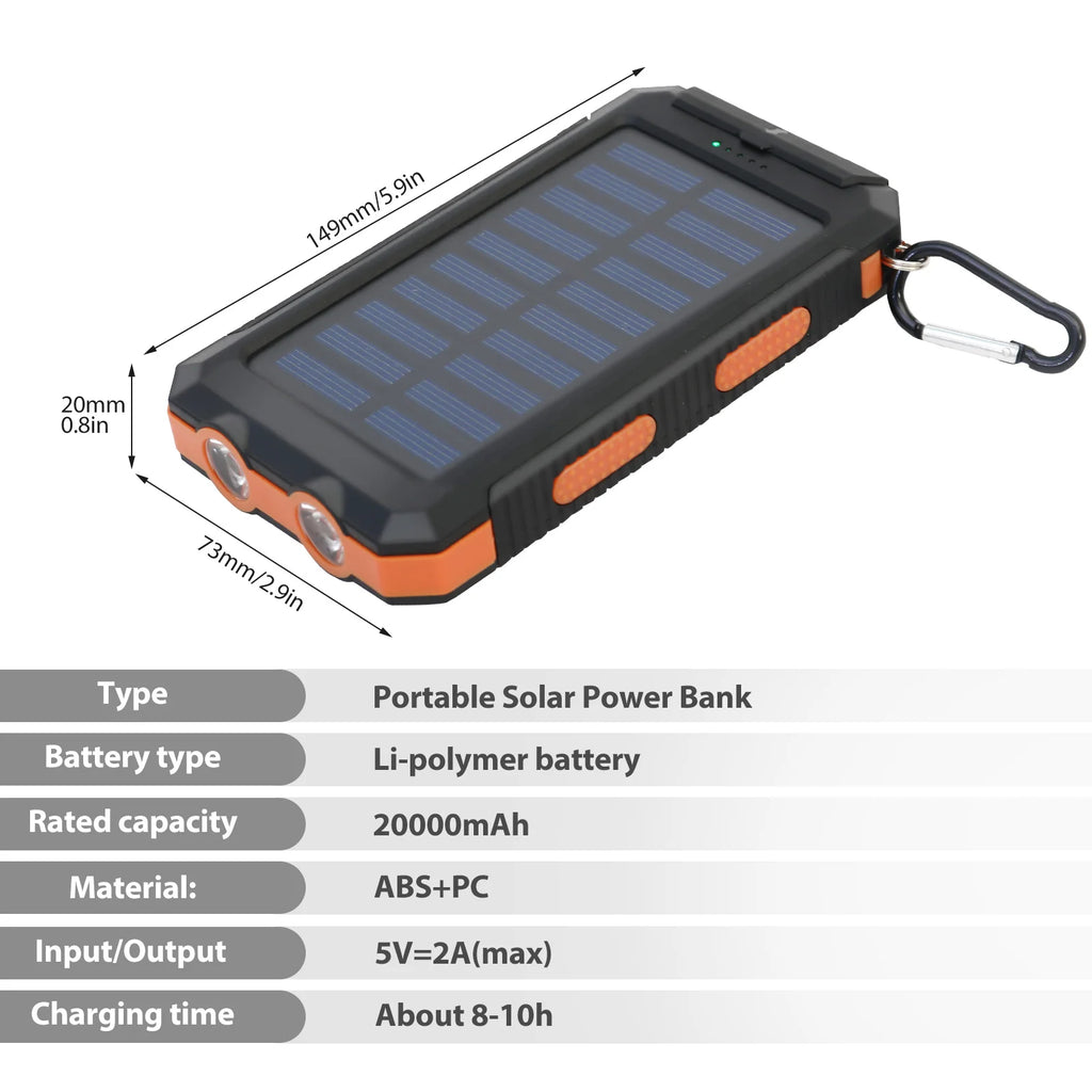 20000mAh Solar Survival Power Bank