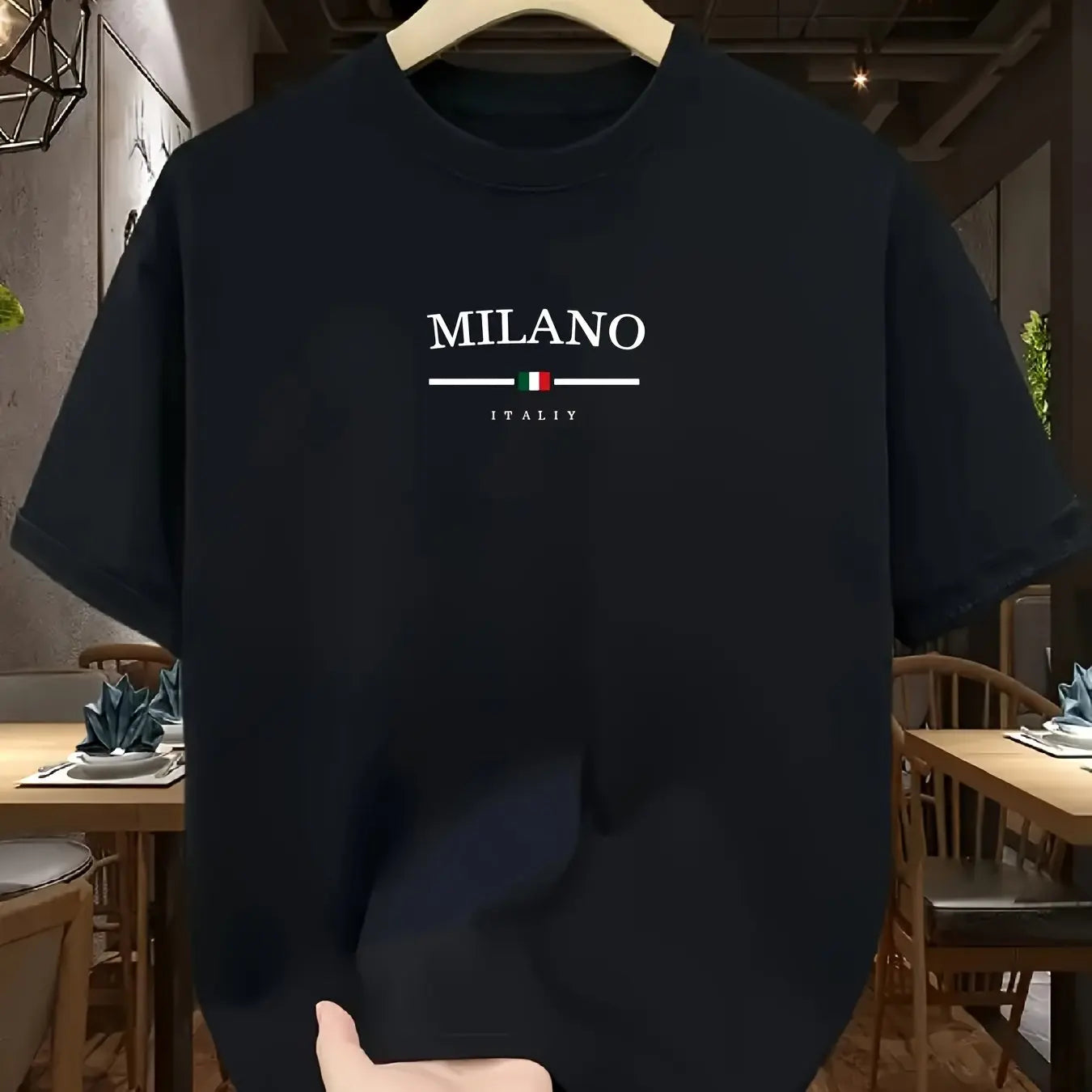 Milan Letter Print Cotton Tee
