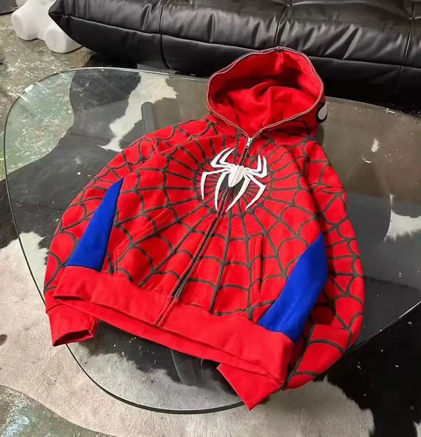 Y2K Gothic Spider Zip Hoodie