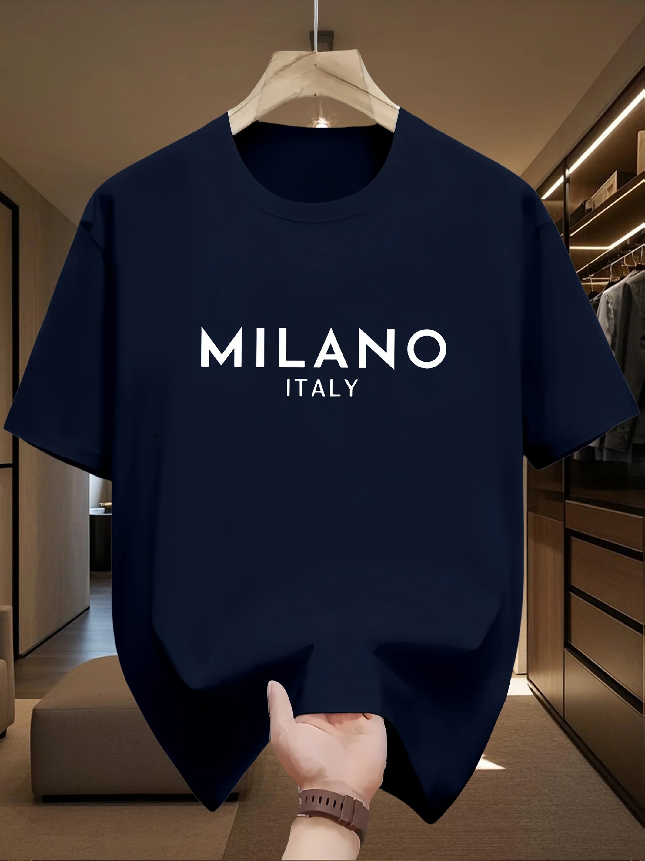 Milan Letter Print Cotton Tee