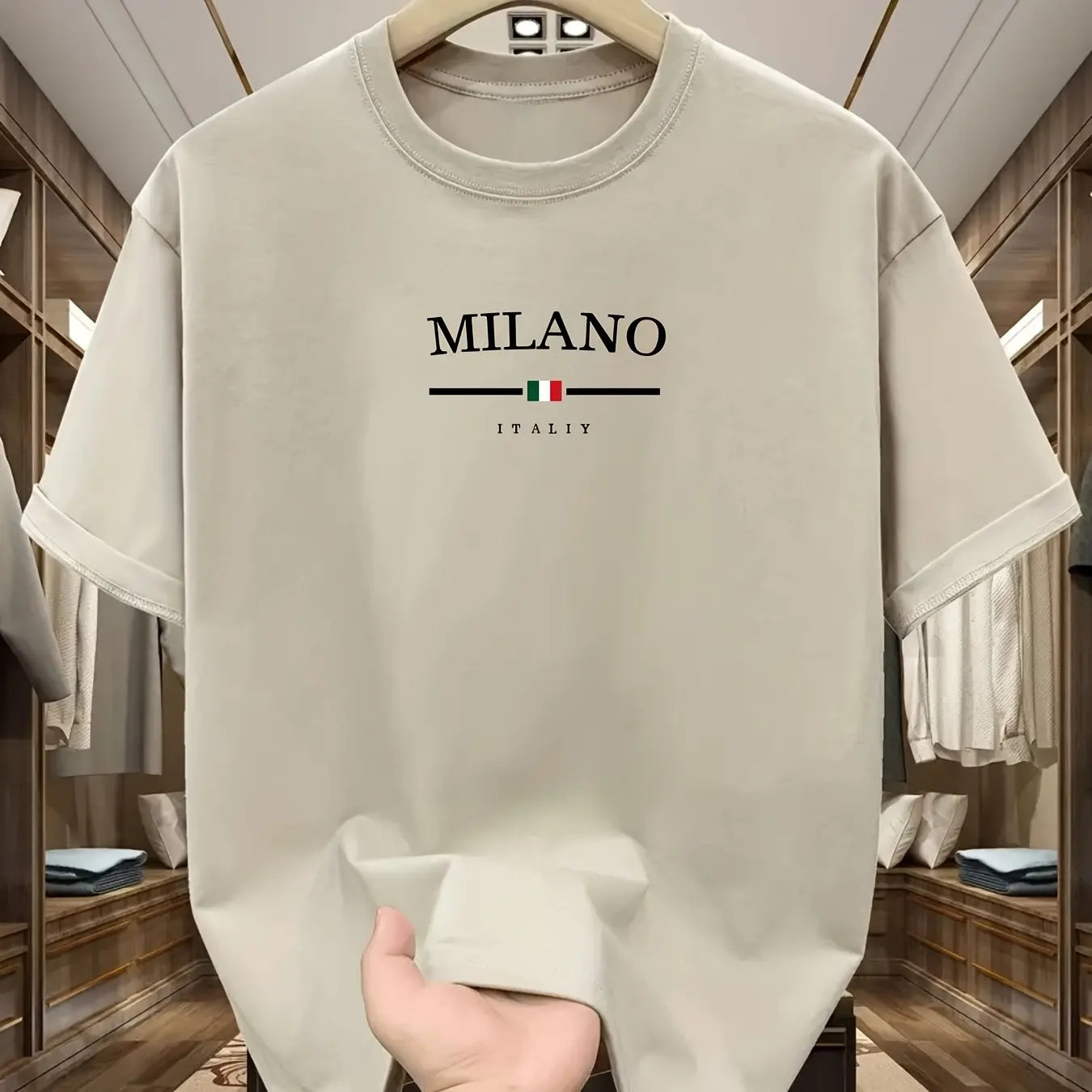 Milan Letter Print Cotton Tee