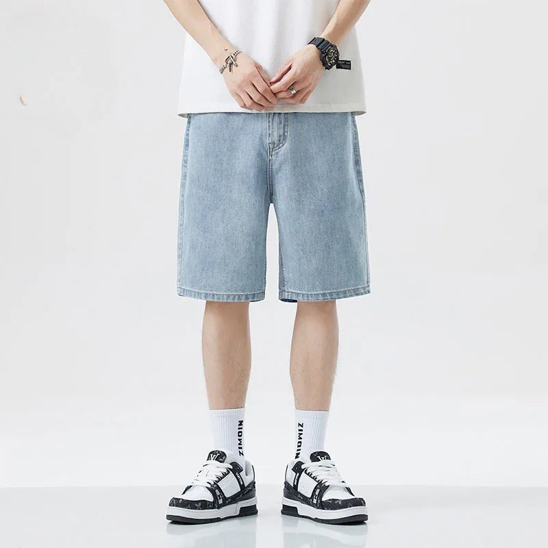 Korean-Style Wide Leg Denim Shorts