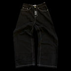 Y2K Skull Embroidered Wide Leg Jeans