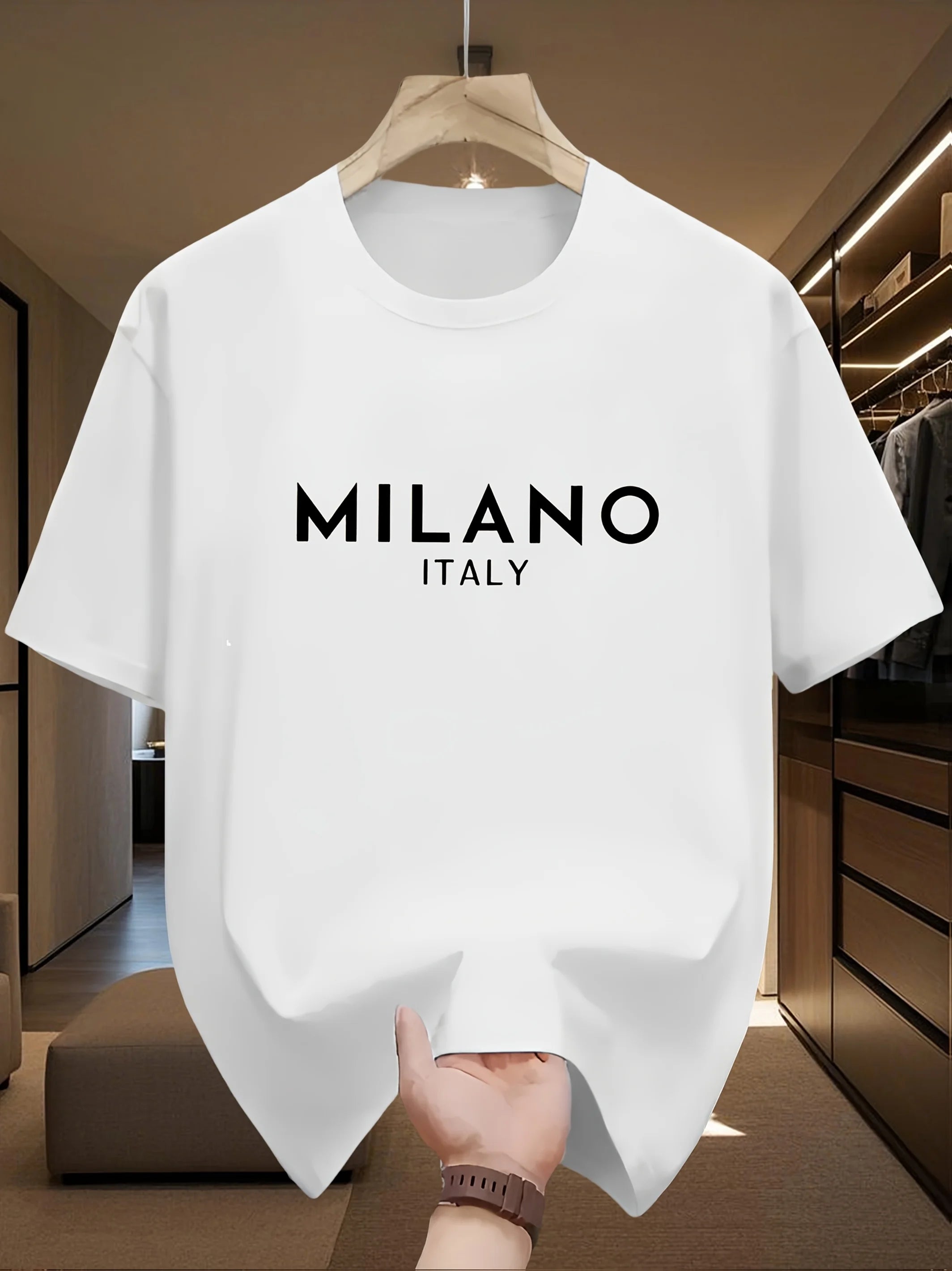 Milan Letter Print Cotton Tee